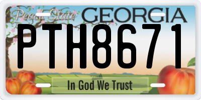 GA license plate PTH8671