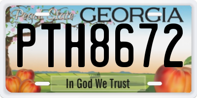 GA license plate PTH8672