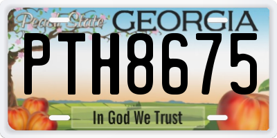GA license plate PTH8675