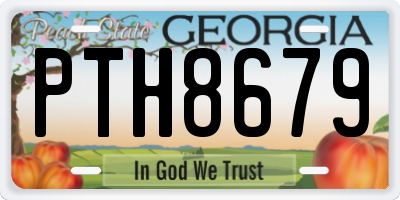 GA license plate PTH8679
