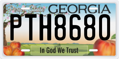 GA license plate PTH8680