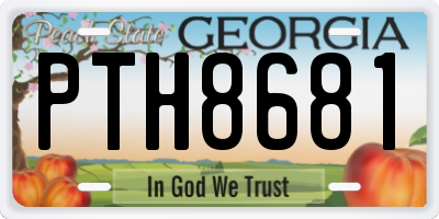 GA license plate PTH8681