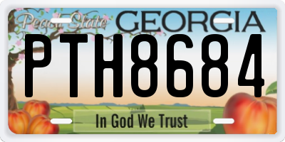 GA license plate PTH8684