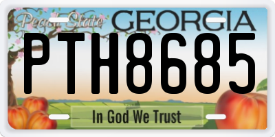 GA license plate PTH8685