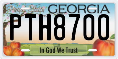 GA license plate PTH8700