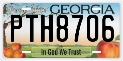 GA license plate PTH8706
