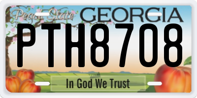 GA license plate PTH8708