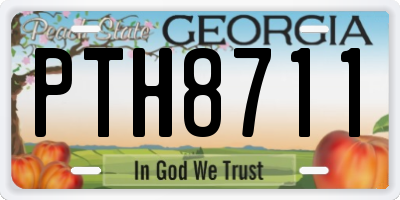 GA license plate PTH8711