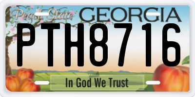 GA license plate PTH8716