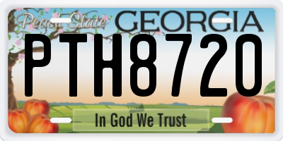 GA license plate PTH8720