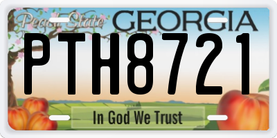 GA license plate PTH8721