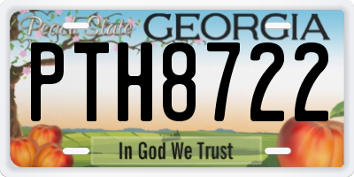 GA license plate PTH8722