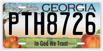 GA license plate PTH8726