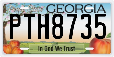 GA license plate PTH8735