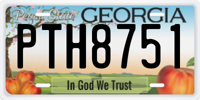 GA license plate PTH8751