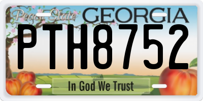 GA license plate PTH8752
