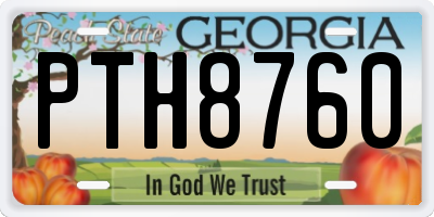 GA license plate PTH8760