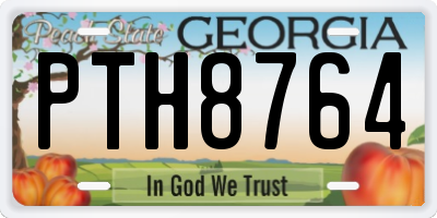 GA license plate PTH8764