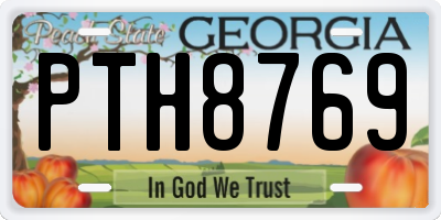 GA license plate PTH8769