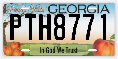 GA license plate PTH8771