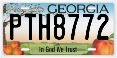 GA license plate PTH8772