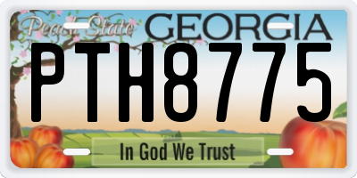 GA license plate PTH8775
