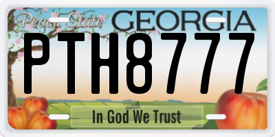 GA license plate PTH8777