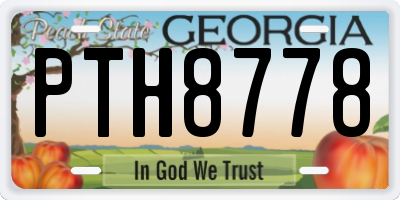 GA license plate PTH8778