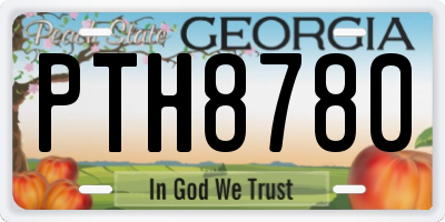 GA license plate PTH8780