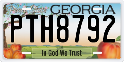 GA license plate PTH8792