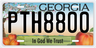 GA license plate PTH8800