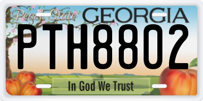 GA license plate PTH8802