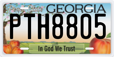 GA license plate PTH8805