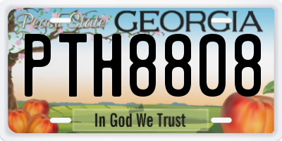 GA license plate PTH8808