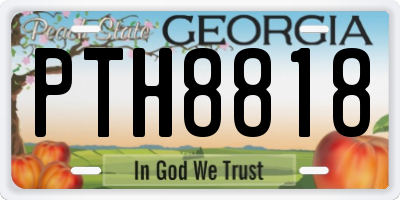 GA license plate PTH8818