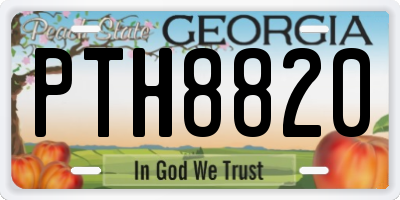 GA license plate PTH8820
