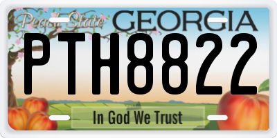 GA license plate PTH8822