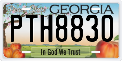 GA license plate PTH8830