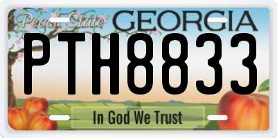 GA license plate PTH8833