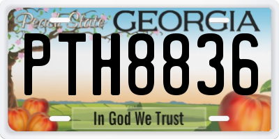 GA license plate PTH8836