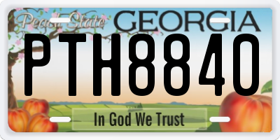GA license plate PTH8840