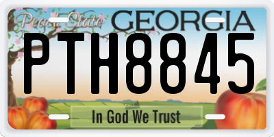 GA license plate PTH8845