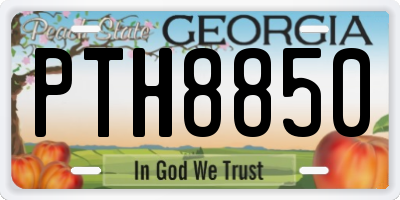 GA license plate PTH8850