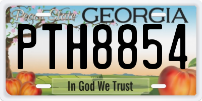 GA license plate PTH8854