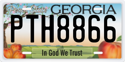 GA license plate PTH8866