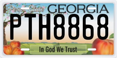 GA license plate PTH8868