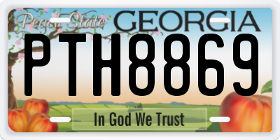 GA license plate PTH8869