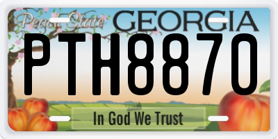 GA license plate PTH8870