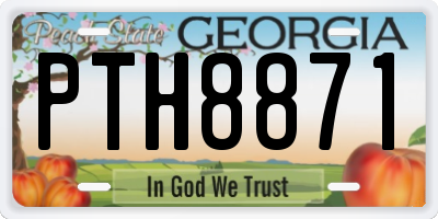 GA license plate PTH8871