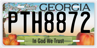 GA license plate PTH8872